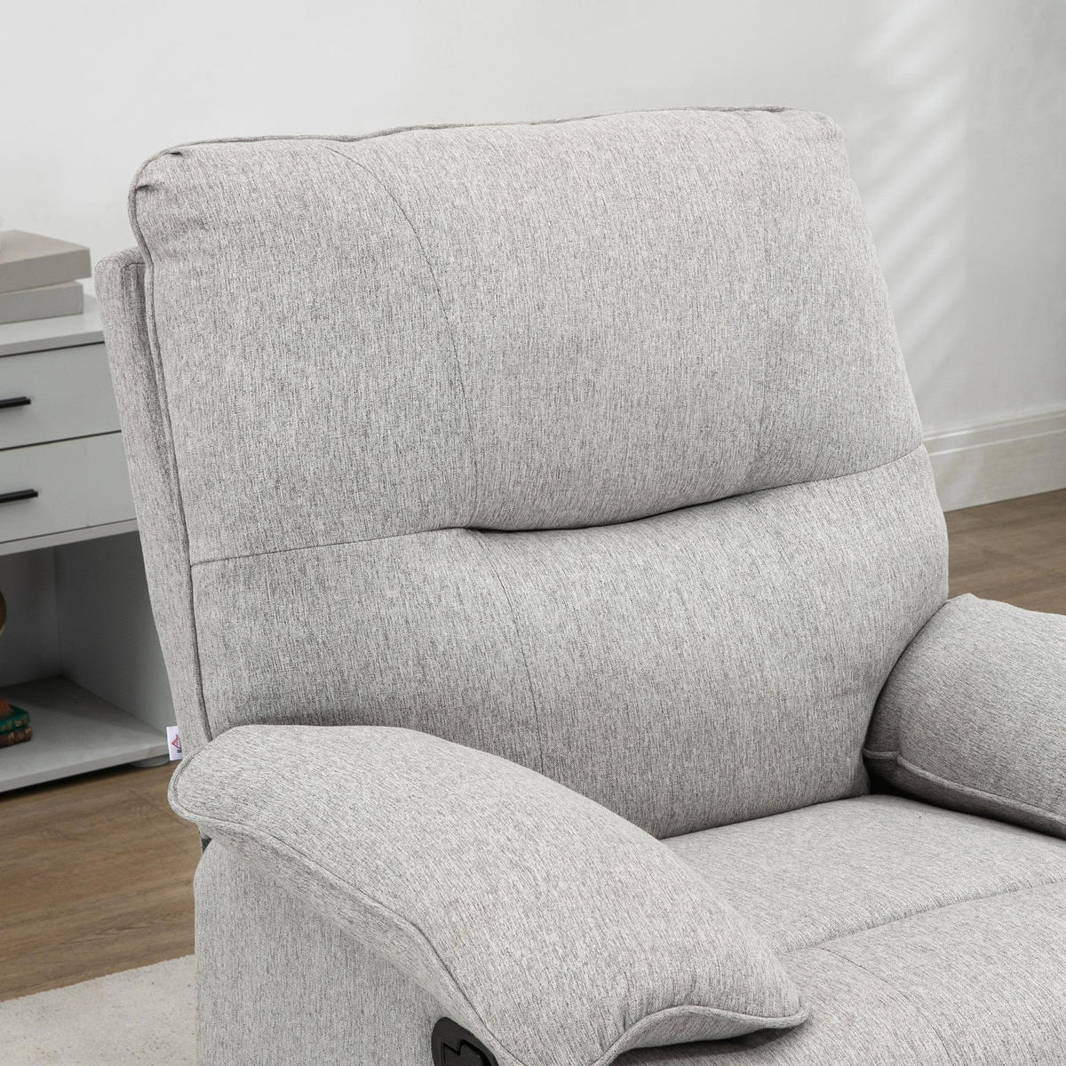 RELAXSESSEL DE-06298 mit Liegefunktion, Fußstütze, bis 150° neigbar Hellgrau - Hellgrau, Holzwerkstoff/Textil (98/101/89cm) - ComfortXL