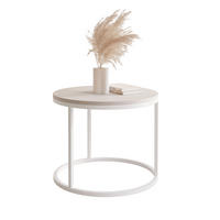 COUCHTISCH 50 cm rund Kaschmir, Weiß Gestell - Kaschmir, Holzwerkstoff (50/50/42cm) - Idohome