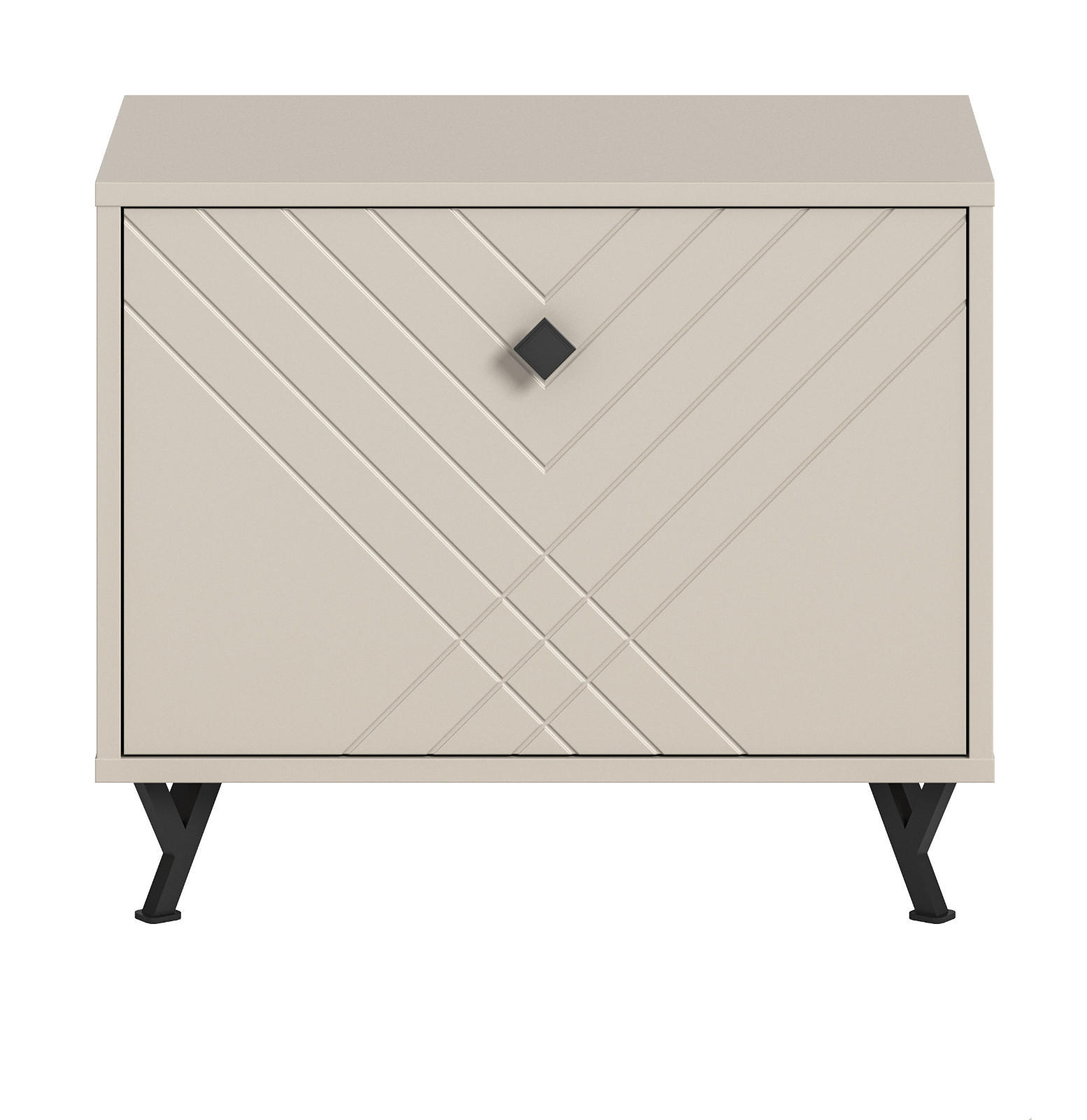 GARDEROBENBANK Sand matt 60 cm, Sitzbank mit Soft-Close - Sandfarben/Beige, Holzwerkstoff/Metall (60/50/35cm) - Inn.Furn