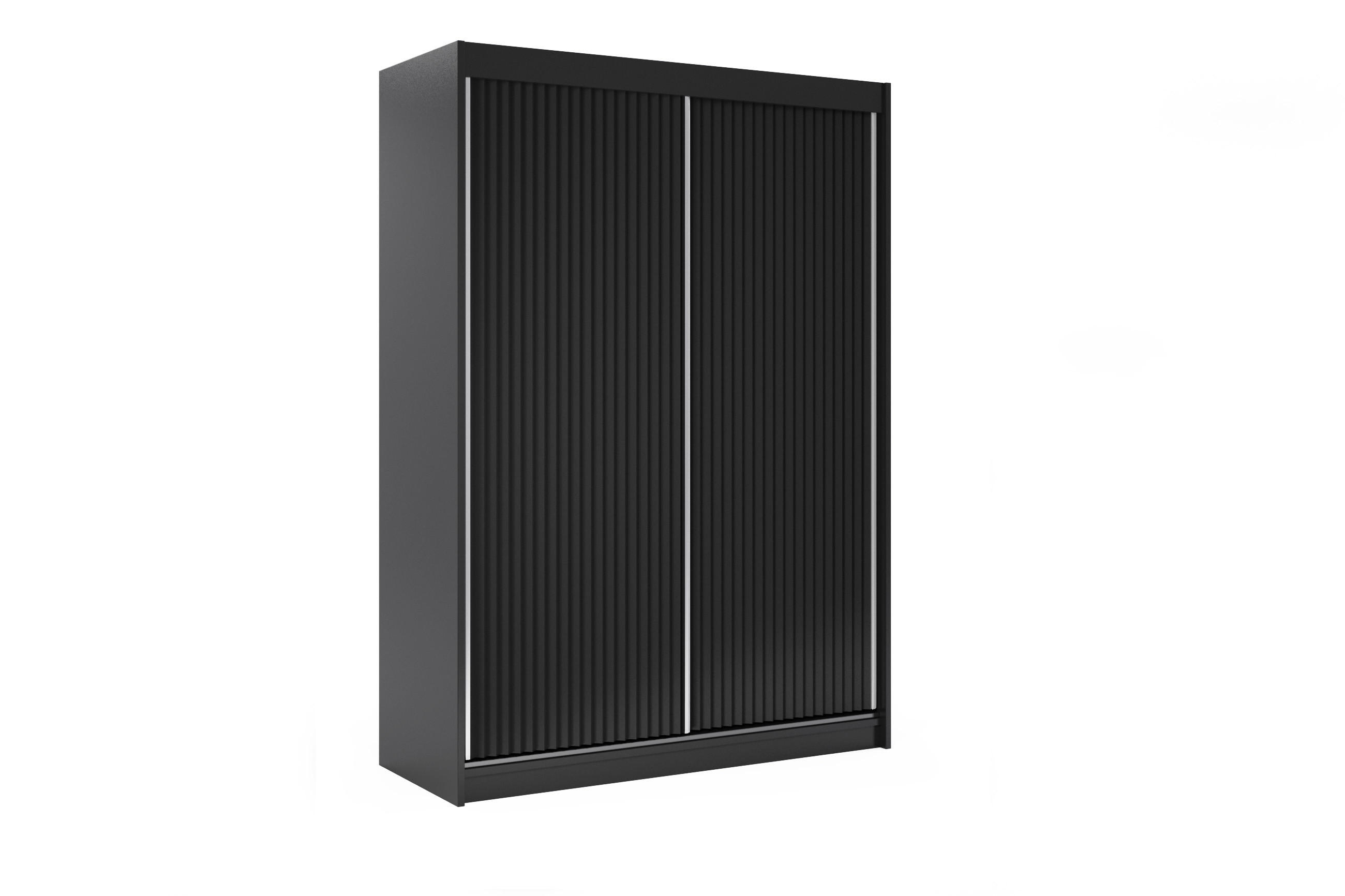 KLEIDERSCHRANK RYFLOX - 150 - Schwarz - Schwarz, Holzwerkstoff (150/215/61cm) - ALTDECOR