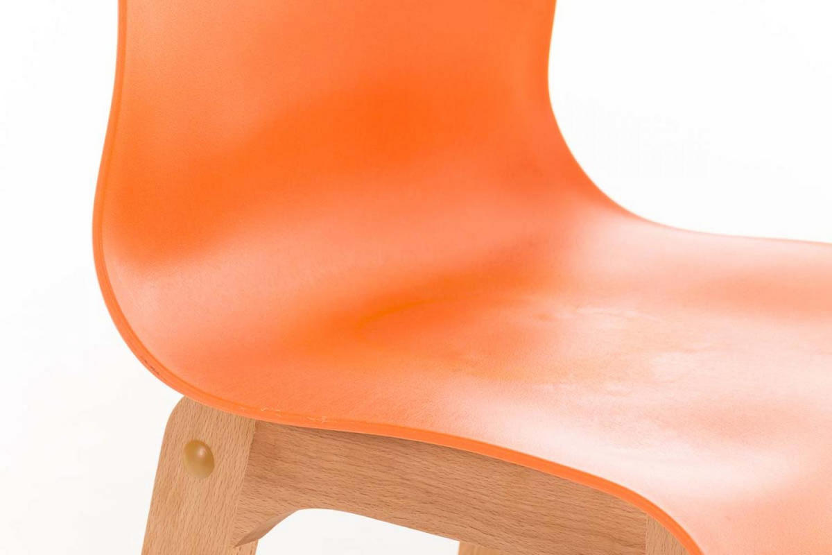 BARHOCKER Holz orange - Eukalyptusholzfarben/Orange, Holz (41/101/46cm) - CLP