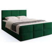 BOXSPRINGBETT Boston Duo Mit Bettkasten, Topper und Matratze Dunkelgrün Kronos 19 160x200 cm - Dunkelgrün/Schwarz, Textil (160/200cm) - Bromarkt