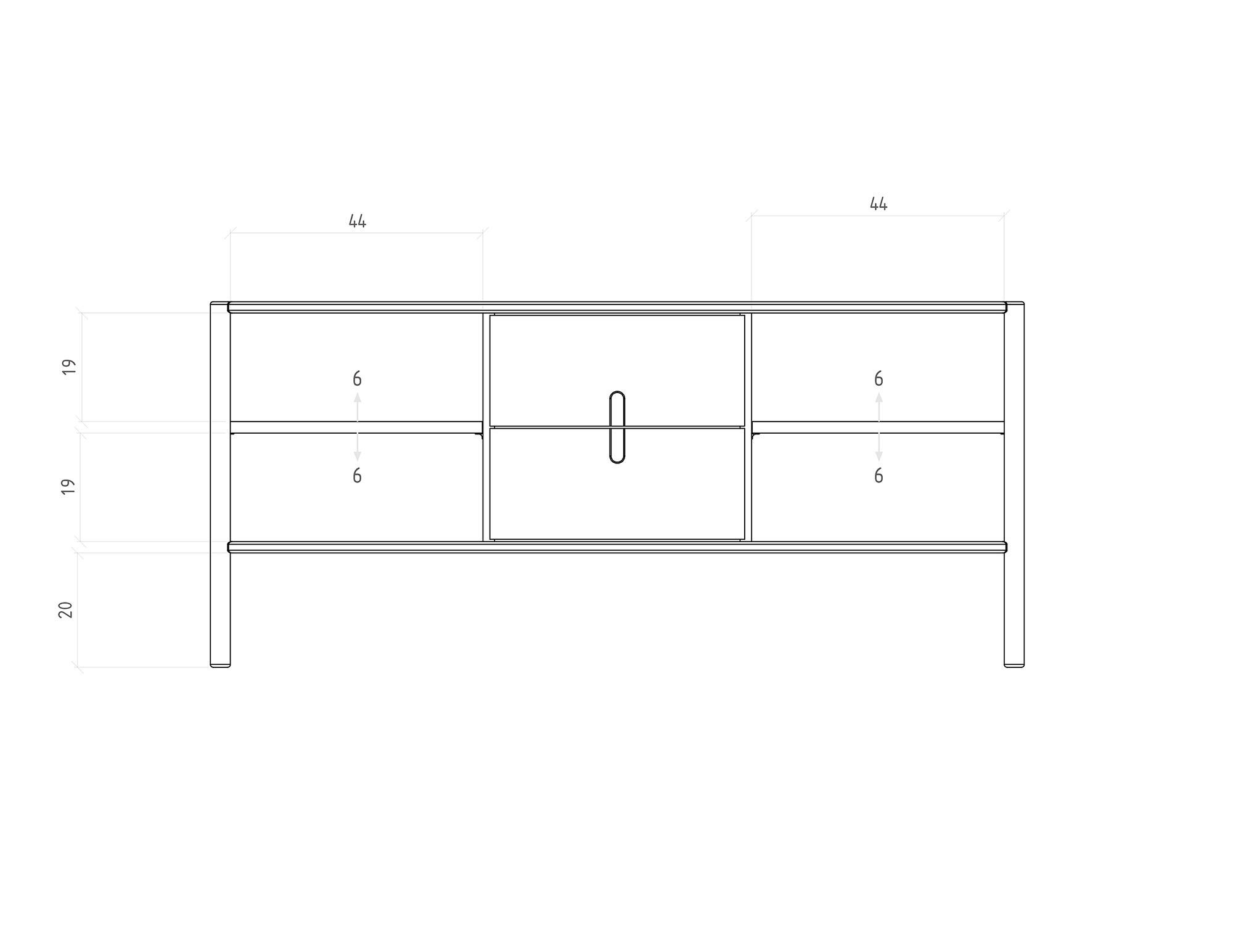 KOMMODE INA Wildeiche - Dunkelbraun, Holz (142/64/46cm) - byoak