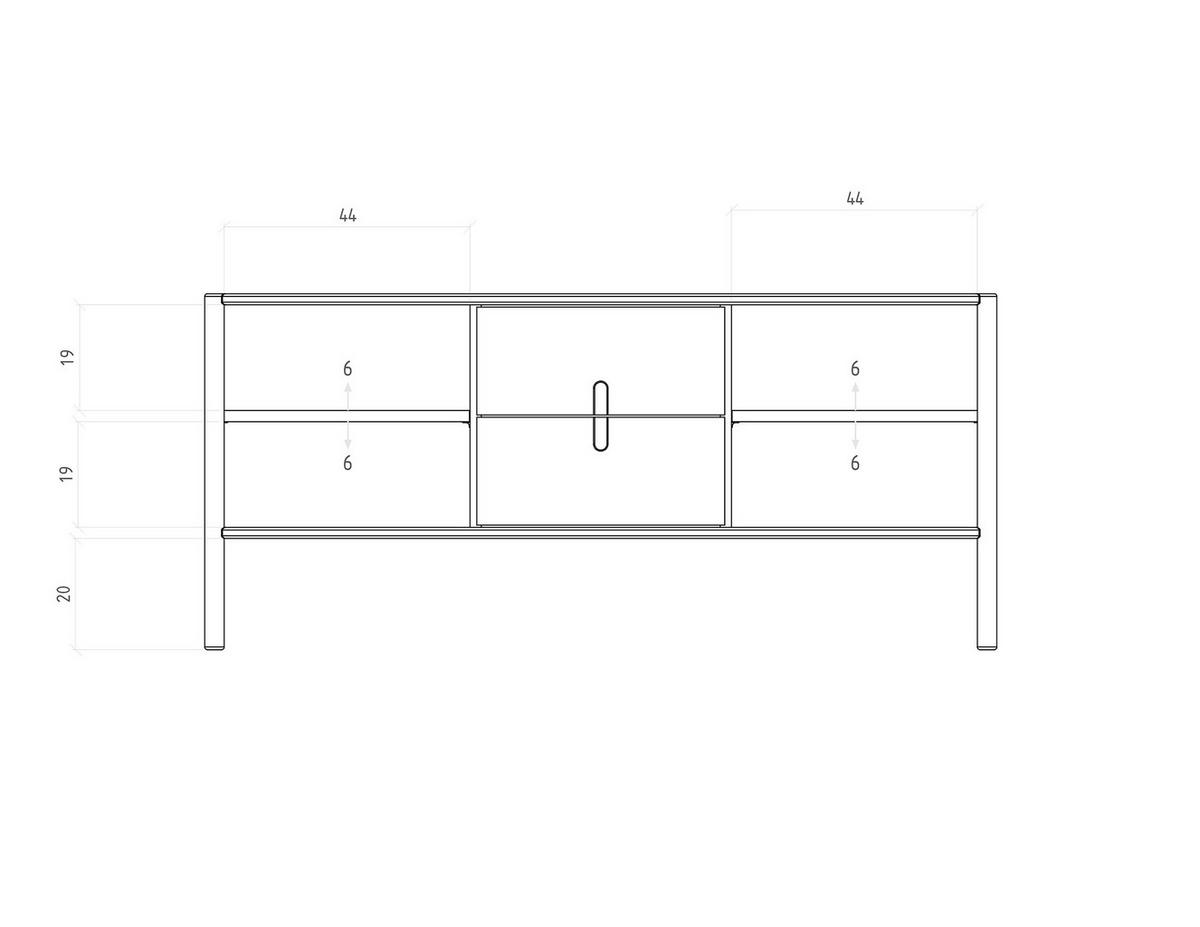 KOMMODE INA Wildeiche - Mokka, Holz (142/64/46cm) - byoak