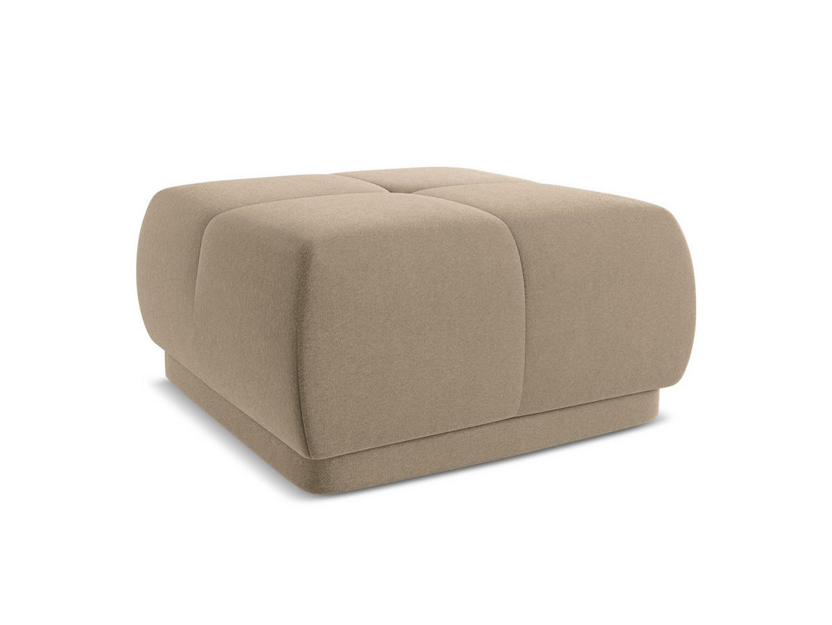 POUF Samt Stoff Beige - Beige/Creme, Kunststoff/Textil (60/35/60cm) - Makamii