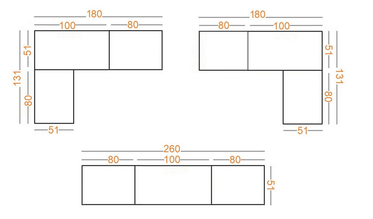 GARDEROBENSCHRANK OFFEN TRES O/C CASHMERE 260/206/51 cm - Kaschmir, Holzwerkstoff (260/206/51cm) - Marmex Möbel