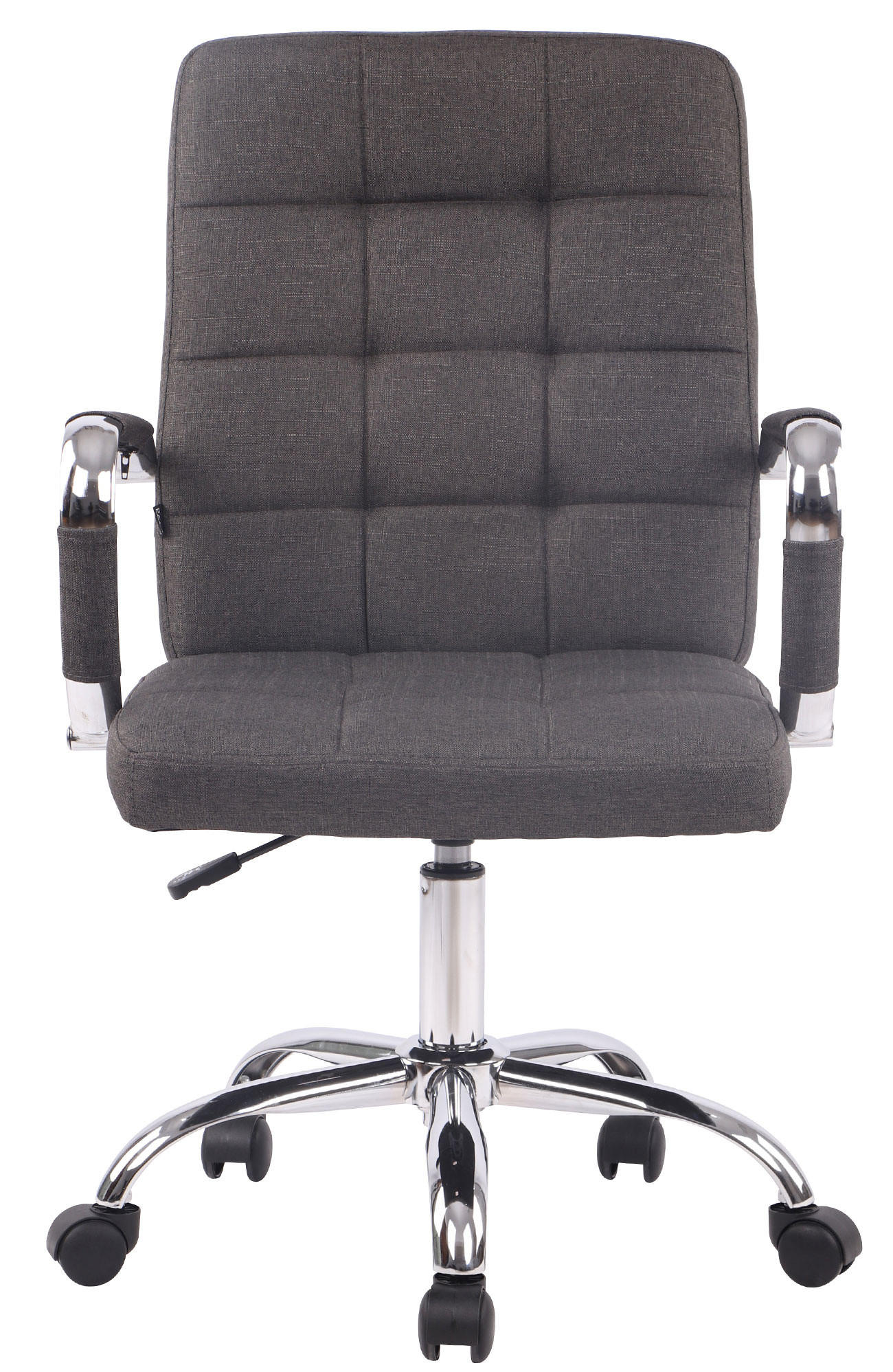 DREHSTUHL Stoff dunkelgrau - Chromfarben/Dunkelgrau, Textil/Metall (58/92/65cm) - CLP