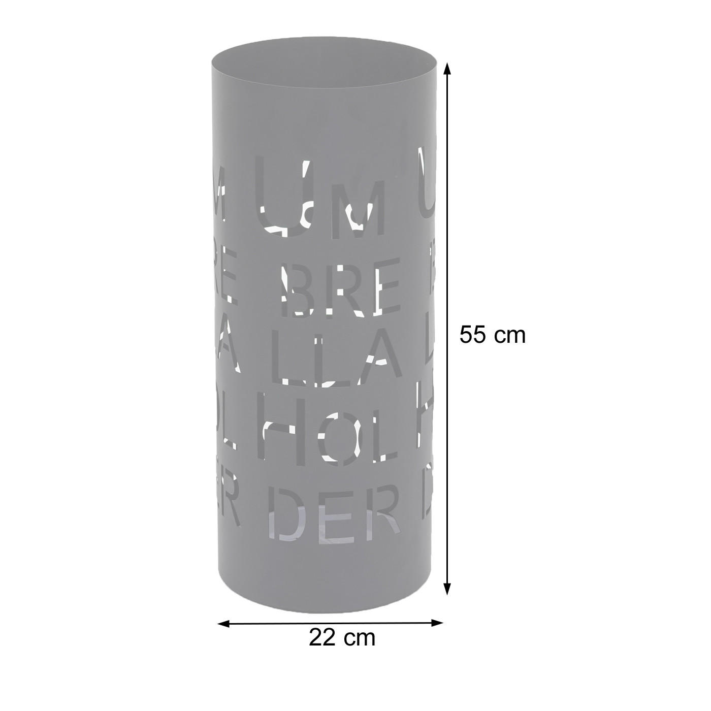 SCHIRMSTÄNDER SCHRIFT WEIß Weiß - Weiß, Metall (22/55/22cm) - MCW
