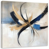 LEINWANDBILD Abstraktion beige blau 60x60cm - Beige, Textil (60/60cm) - Feeby