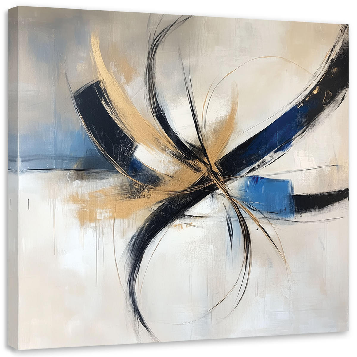 LEINWANDBILD Abstraktion beige blau 60x60cm - Beige, Textil (60/60cm) - Feeby