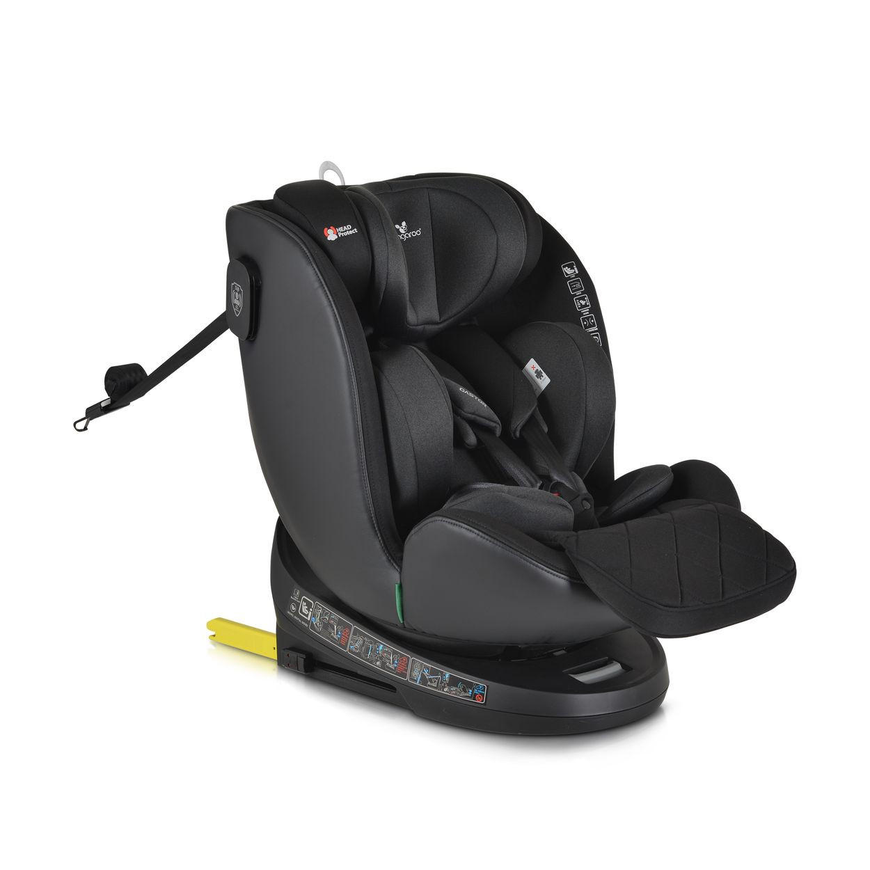 KINDERSITZ i-Size Castor schwarz 40-150cm) Gruppe 0/1/2/3 Isofix, Kopfschutz - Schwarz, Kunststoff (45/69/51cm) - Cangaroo