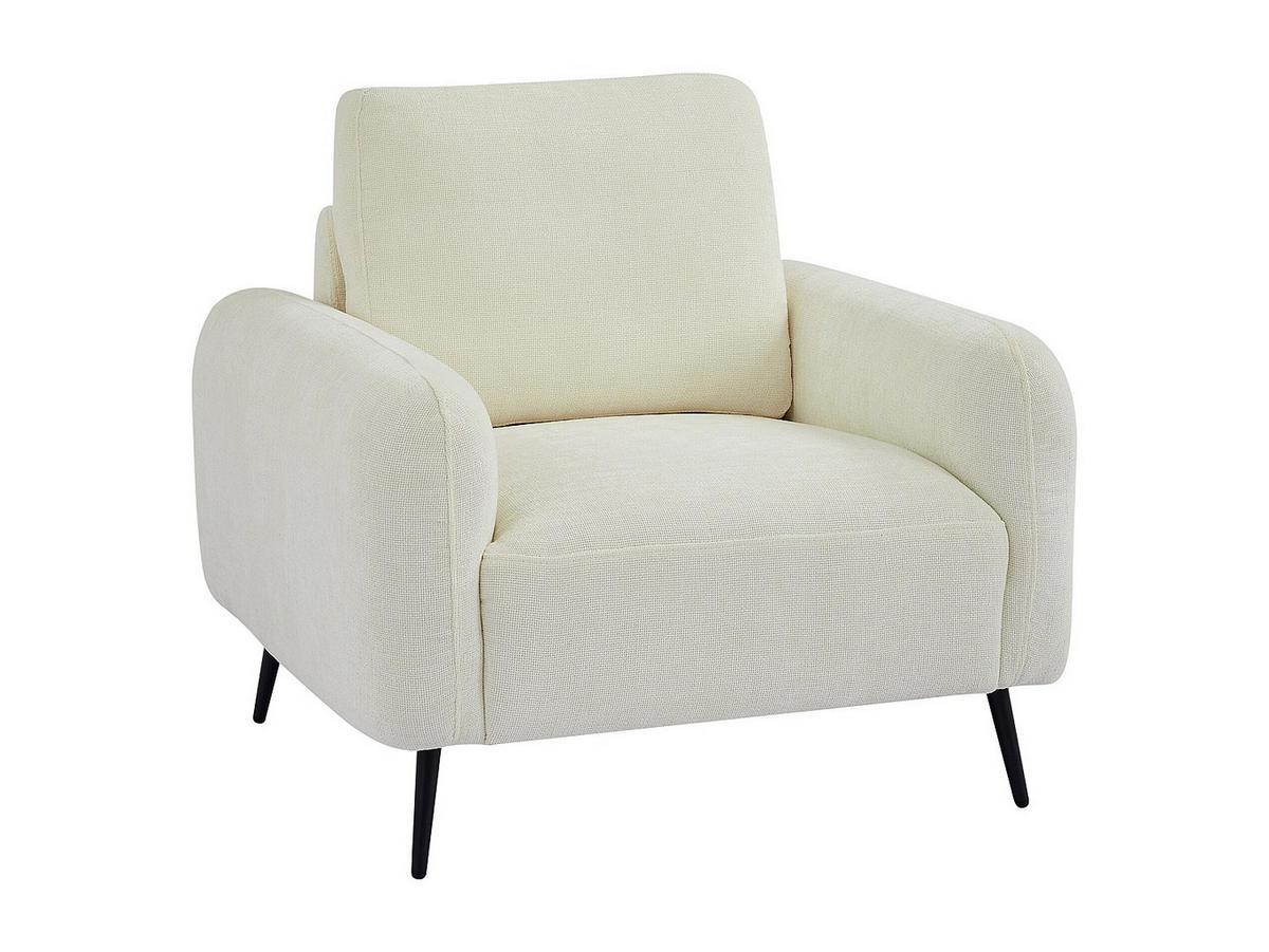 SESSEL mit gerader Rückenlehne - 1 Person - stoff - gebrochenes weiß Letrosa - Weiß, Textil/Metall (96/86/88cm) - Vente-Unique