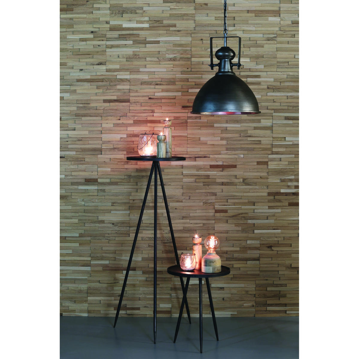 BEISTELLTISCH ENVIRA Grau 39.5/39.5/50.5 cm - Grau, Metall (39.5/39.5/50.5cm) - Light & Living