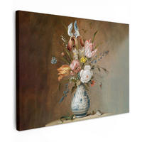 LEINWANDBILD Alte Meister - Blumen - Balthasar van der Ast Wandbilder 80x60 cm - Hellbraun, Textil (80/60cm) - MuchoWow