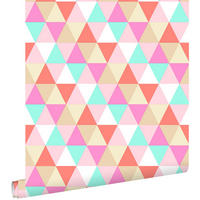 TAPETE Dreiecke 53 cm x 10.05 m - Pink, Papier (53/0.1cm) - ESTAhome