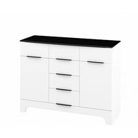 SIDEBOARD Verona weiß / weiß Hochglanz 121 / 45 / 91cm - Schwarz/Weiß, Holz/Holzwerkstoff (121/91/45cm) - Feldmann-Wohnen