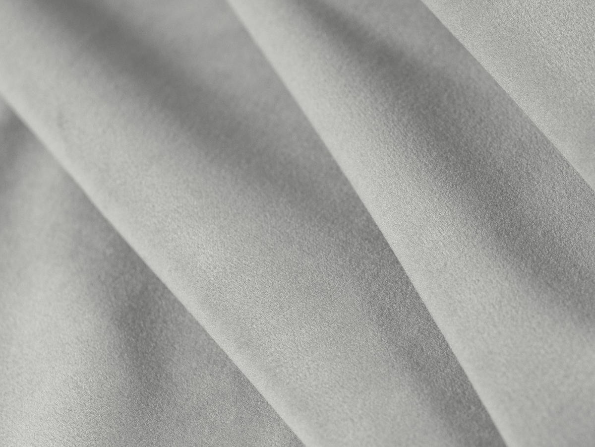 PANORAMASOFA links Mamaia aus Samt silber 7 Sitzplätze - Silberfarben, Textil (256/75/327cm) - Micadoni