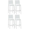BARHOCKER 4er Set Kunststoff weiß - Weiß, Kunststoff (45/105/51cm) - CLP