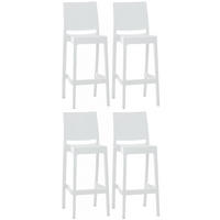 BARHOCKER 4er Set Kunststoff weiß - Weiß, Kunststoff (45/105/51cm) - CLP