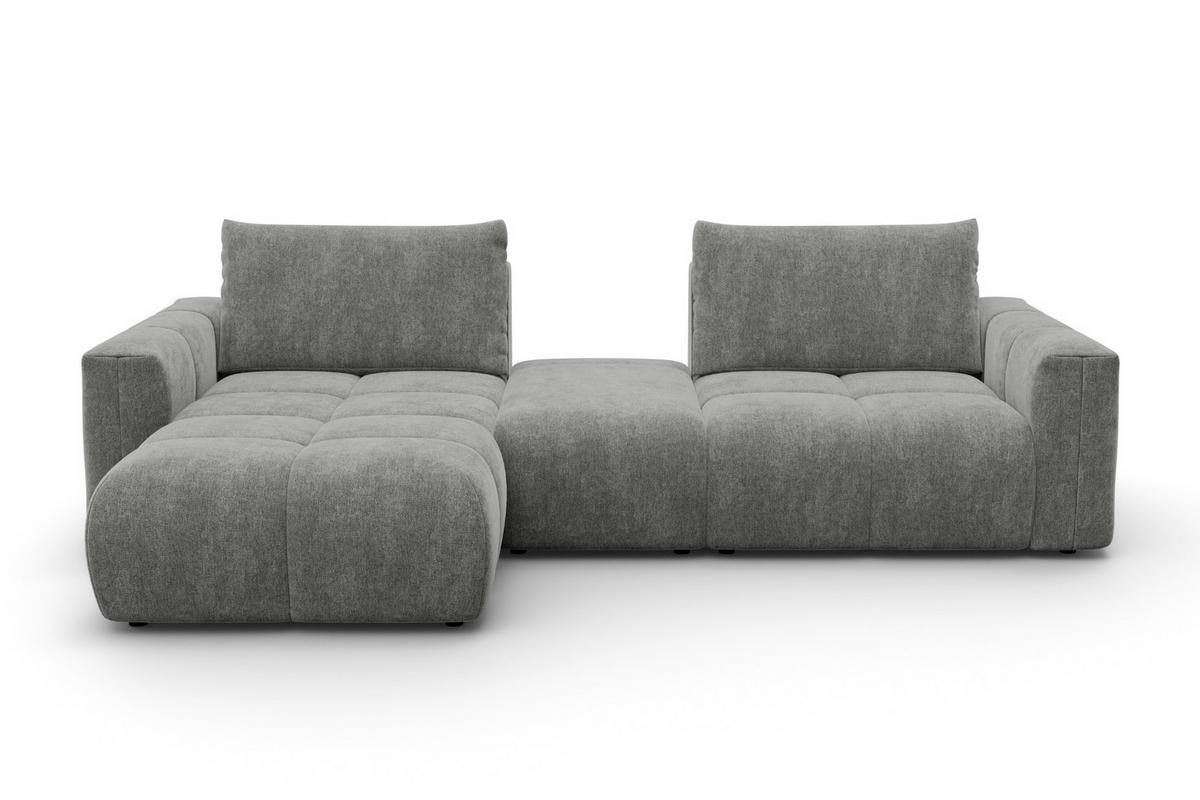 ECKSOFA VERONA 4-Sitzer LINKS, Grau - Schwarz/Grau, Holz/Textil (282/173cm) - Courtois Laville