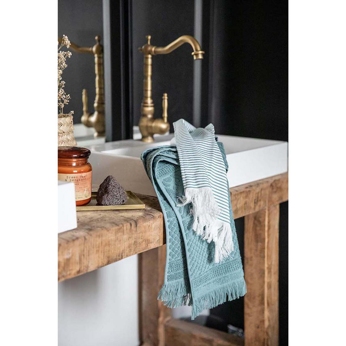 GÄSTETUCH Zoé graugrün 30 x 50 cm - Grün, Textil (30/50cm) - Vivaraise