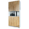 BÜROSCHRANK Logan Fronten in Eiche Natur - Eichefarben, Holzwerkstoff (82/184/37cm) - Vladon