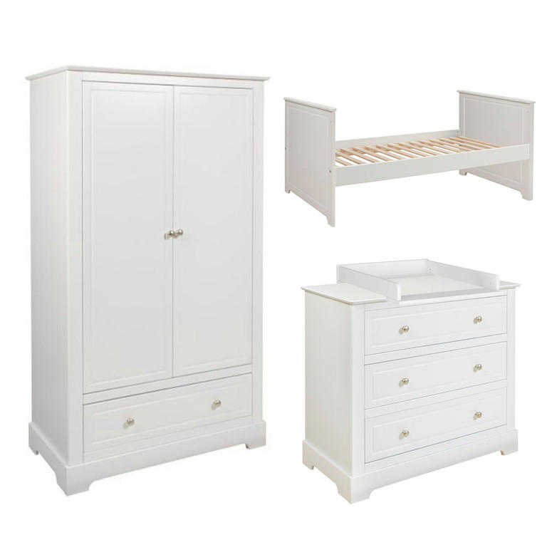 POKOJ PRO MIMINKO 3DÍLNÝ Bílá - bílá, kompozitní dřevo (146/90/78cm) - Petits-meubles