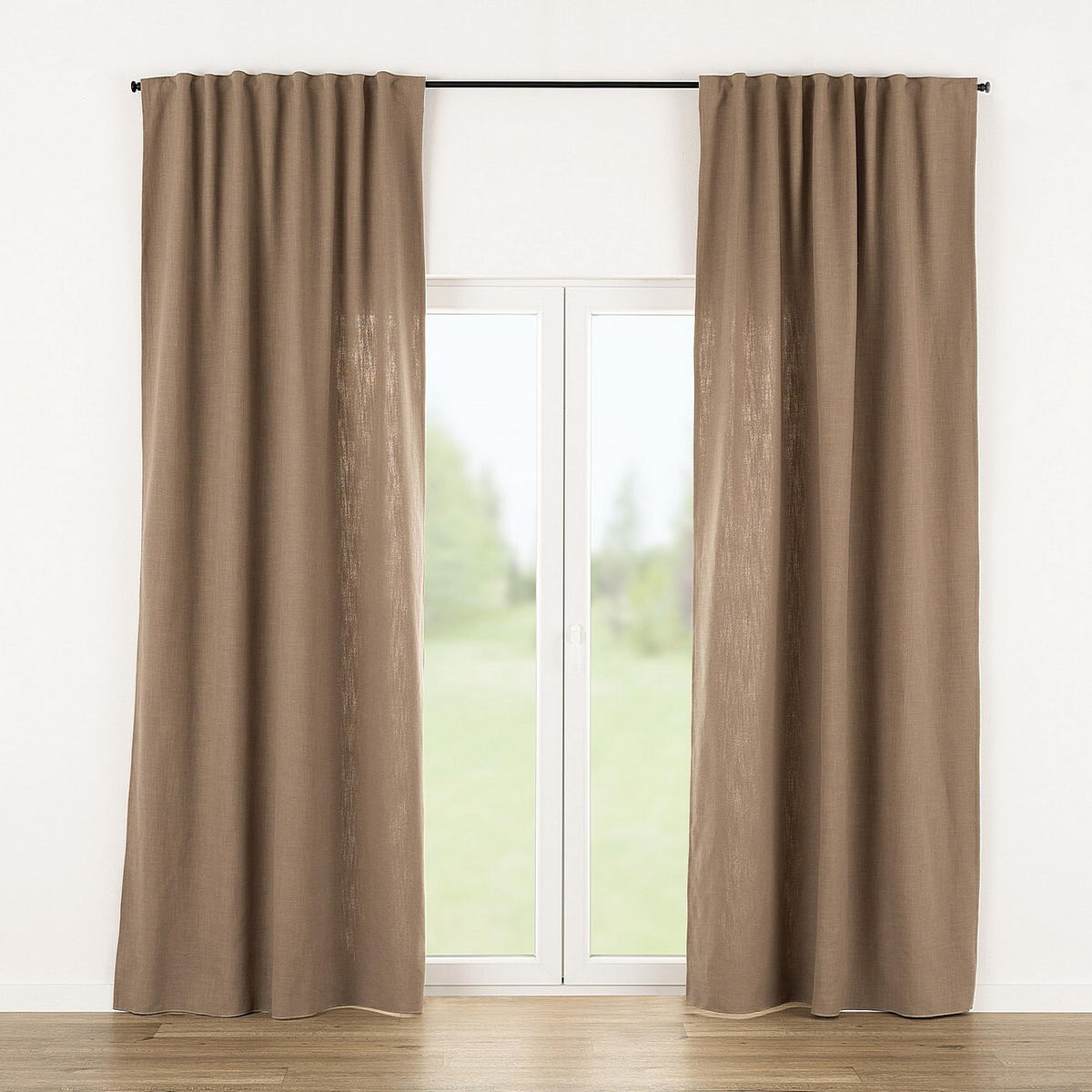 FERTIGVORHANG 140x280cm mocca - Mokka, Textil (140/280cm) - Dekoria