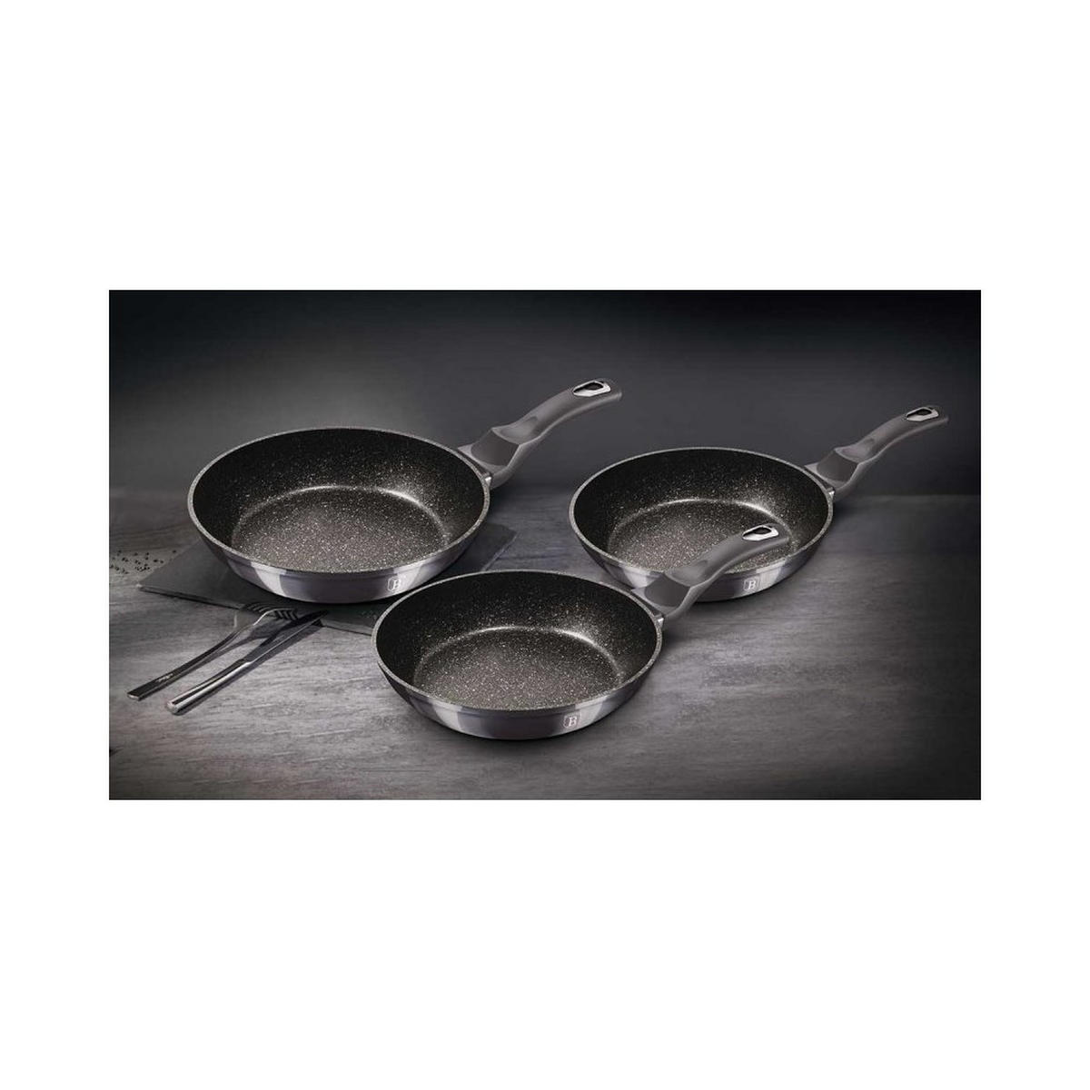 PFANNENSET Graphit 28/28/5 cm BH6903 - Graphitfarben, Metall - Berlinger Haus
