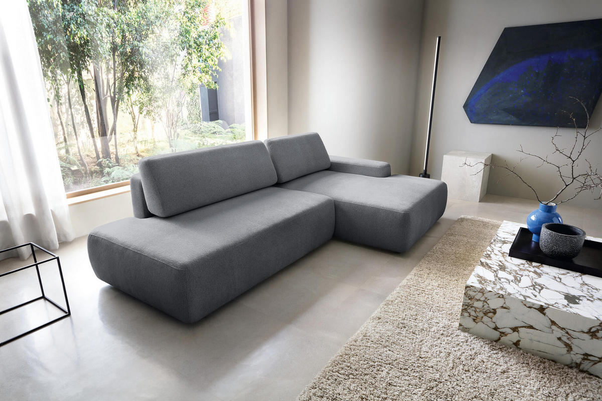 ECKSOFA BOULI Grau 276x164x82 cm - Grau, Textil (276/164cm) - FURNLUX