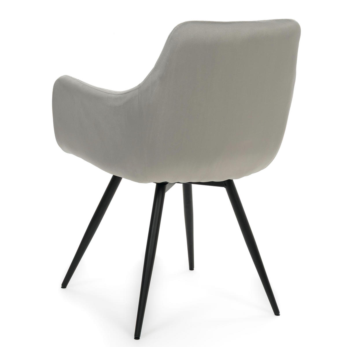 STUHL FANO drehbar gepolsterter mit Steppung - hellgrau - Velour - Hellgrau/Schwarz, Textil/Metall (58/83/59cm) - NEW HOME