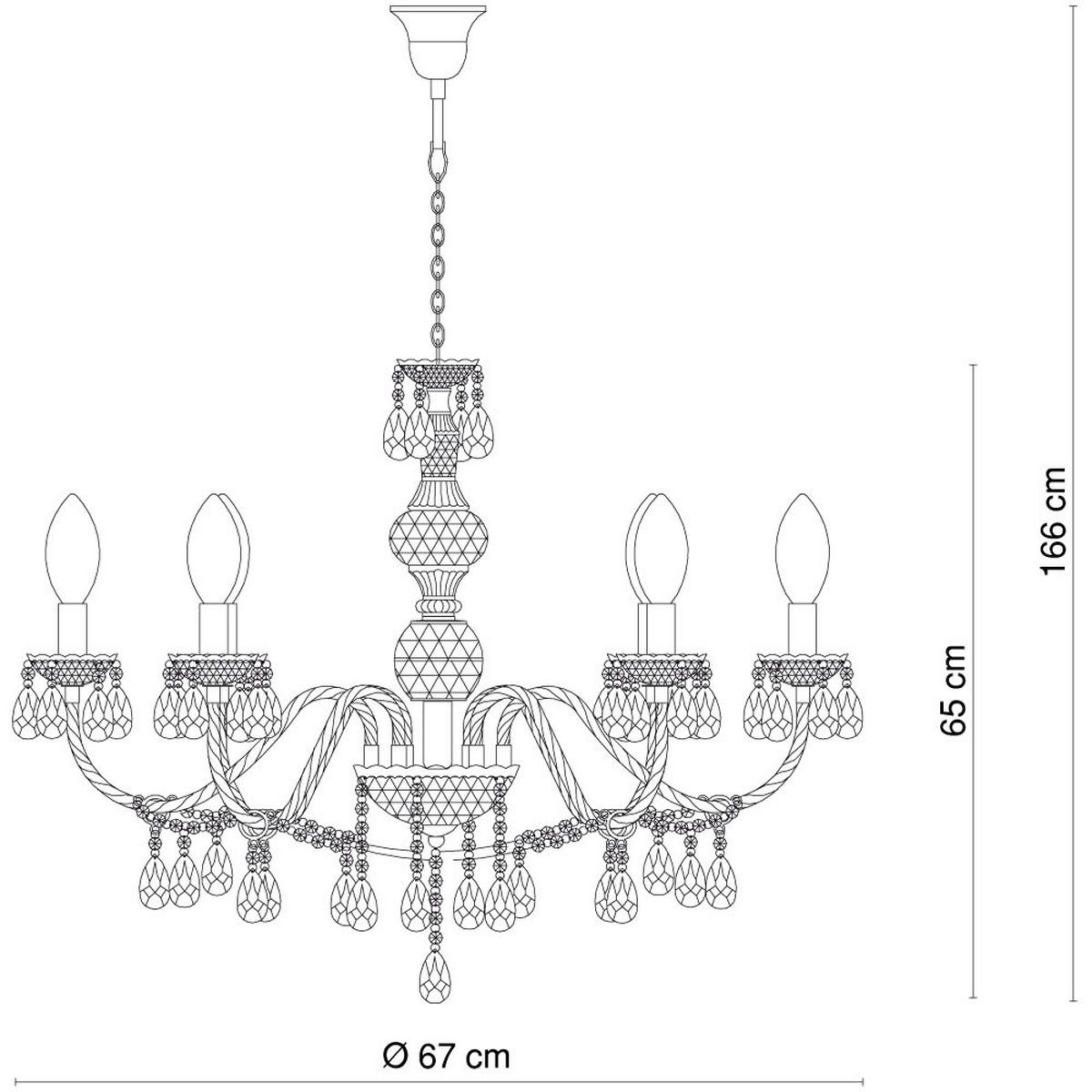 KRONLEUCHTER Metall Acryl Schwarz - Schwarz, Metall (67/67/166cm) - Globo Lighting