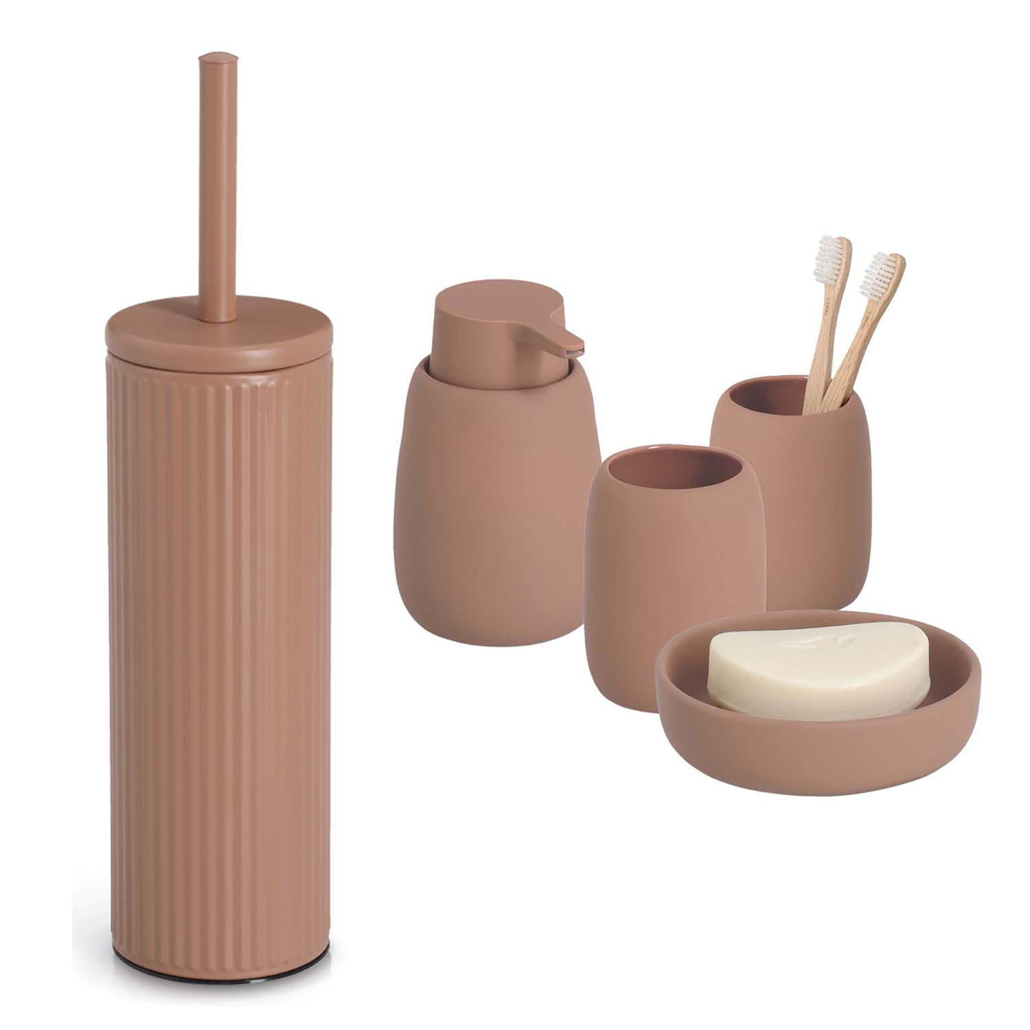 BADACCESSOIRES - Keramik, Mocca, 5-teiliges Set - Mokka, Keramik (9.7/40/9.7cm) - Zeller Present
