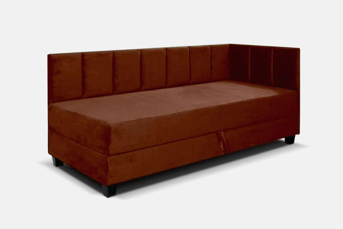 BOXBETT Kinderbett Eryk 100x200 cm mit Matratze und Bettkasten, rechts, braun - Braun, Kunststoff (100/200cm) - Margaret Hadas24