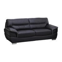 LEDERSOFA 3-Sitzer - Schwarz - THIBAULT - Schwarz, Leder (210/87/93cm) - Vente-Unique