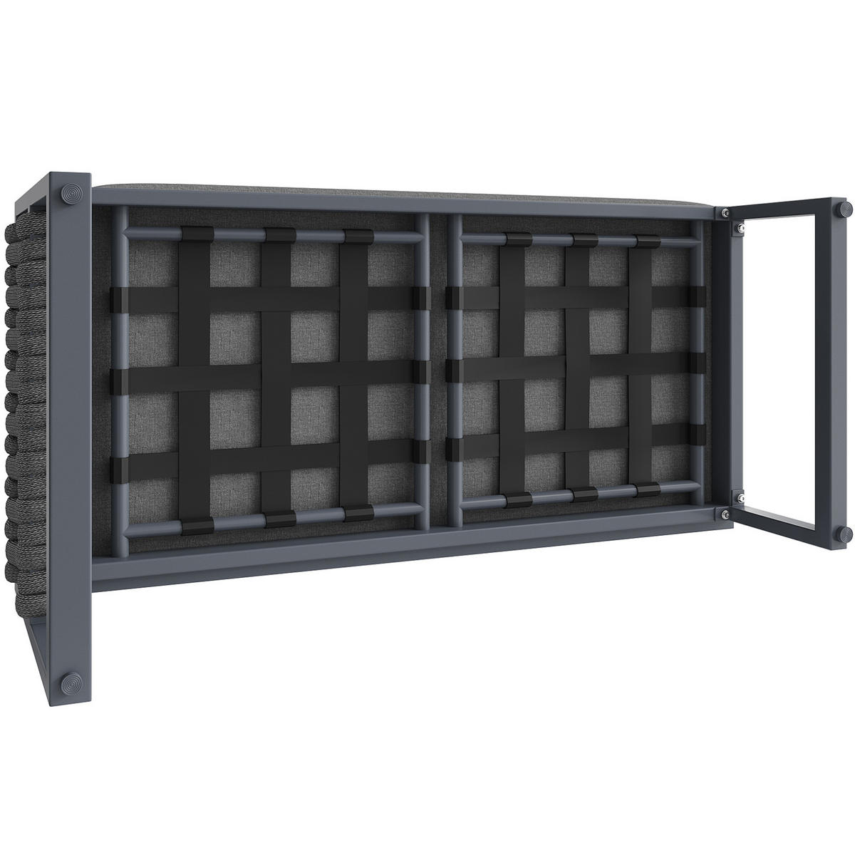 GARTENLOUNGE-SET 123/68/86 cm mit modularer Kombination, verstellbaren Tischbeinen und abnehmbaren Olefin-Bezügen, Grau - Grau, Metall - Redom