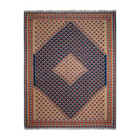 HANDWEBTEPPICH Kelim Senneh Blau 193/153 cm Schurwolle - Blau, Textil (153/193cm) - Looma