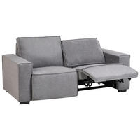 SOFA elektrisch verstellbar 2-Sitzer Stoff Grau Nukari - Dunkelgrau/Schwarz, Textil (190/93/92cm) - Beliani