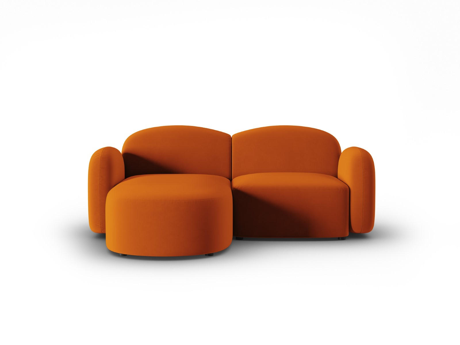 ECKSOFA links Blair aus Samt terrakotta 3 Sitzplätze - Terra cotta, Textil (155/194cm) - Micadoni