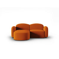 ECKSOFA links Blair aus Samt terrakotta 3 Sitzplätze - Terra cotta, Textil (155/194cm) - Micadoni