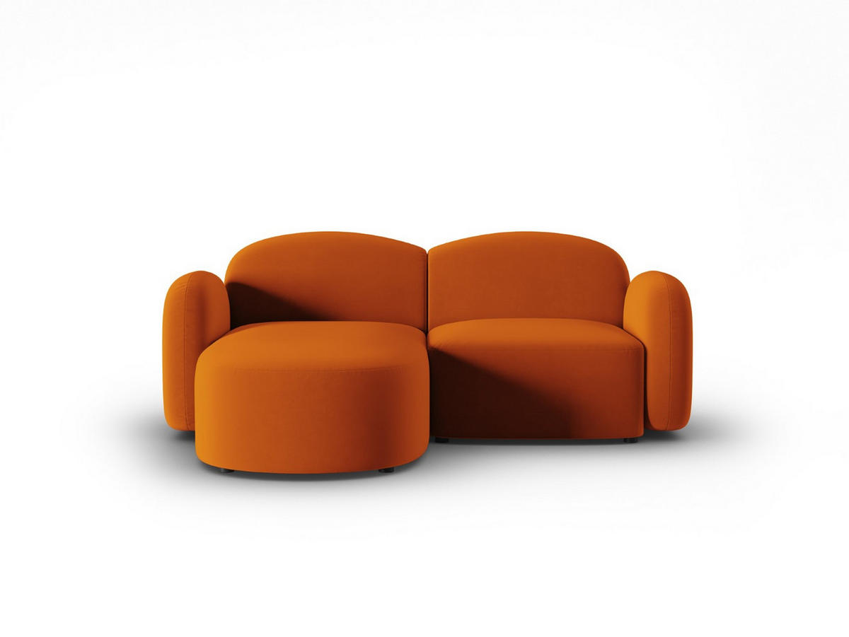 ECKSOFA links Blair aus Samt terrakotta 3 Sitzplätze - Terra cotta, Textil (155/194cm) - Micadoni