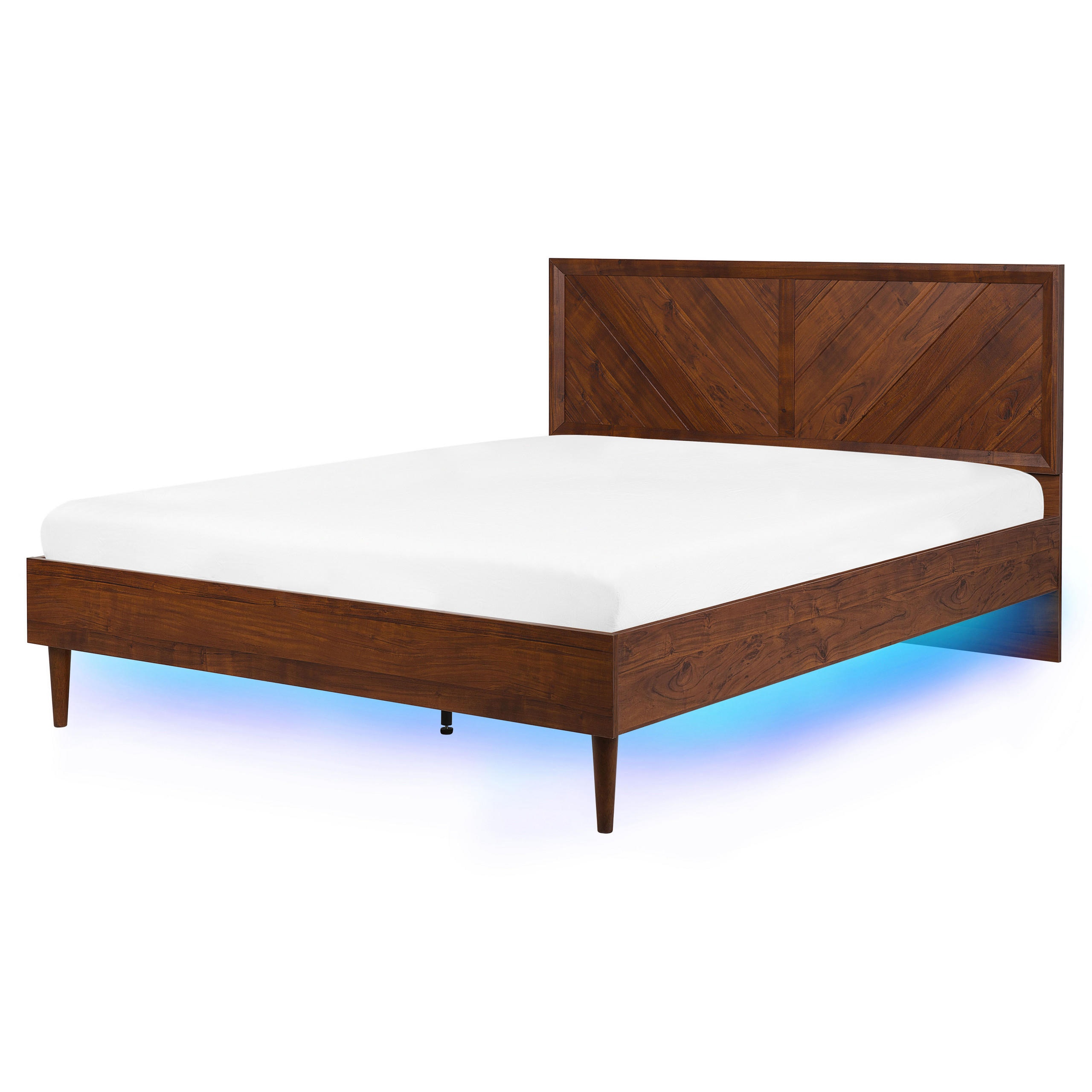 BETT 160/200cm Dunkler Holzfarbton Mialet - Dunkelbraun, Holzwerkstoff (160/200cm) - Beliani