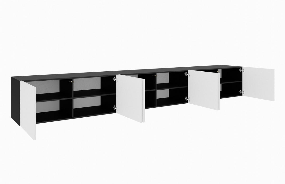TV-SCHRANK KLER - Schwarz/Weiß, Holzwerkstoff (300/41/40cm) - Meblini