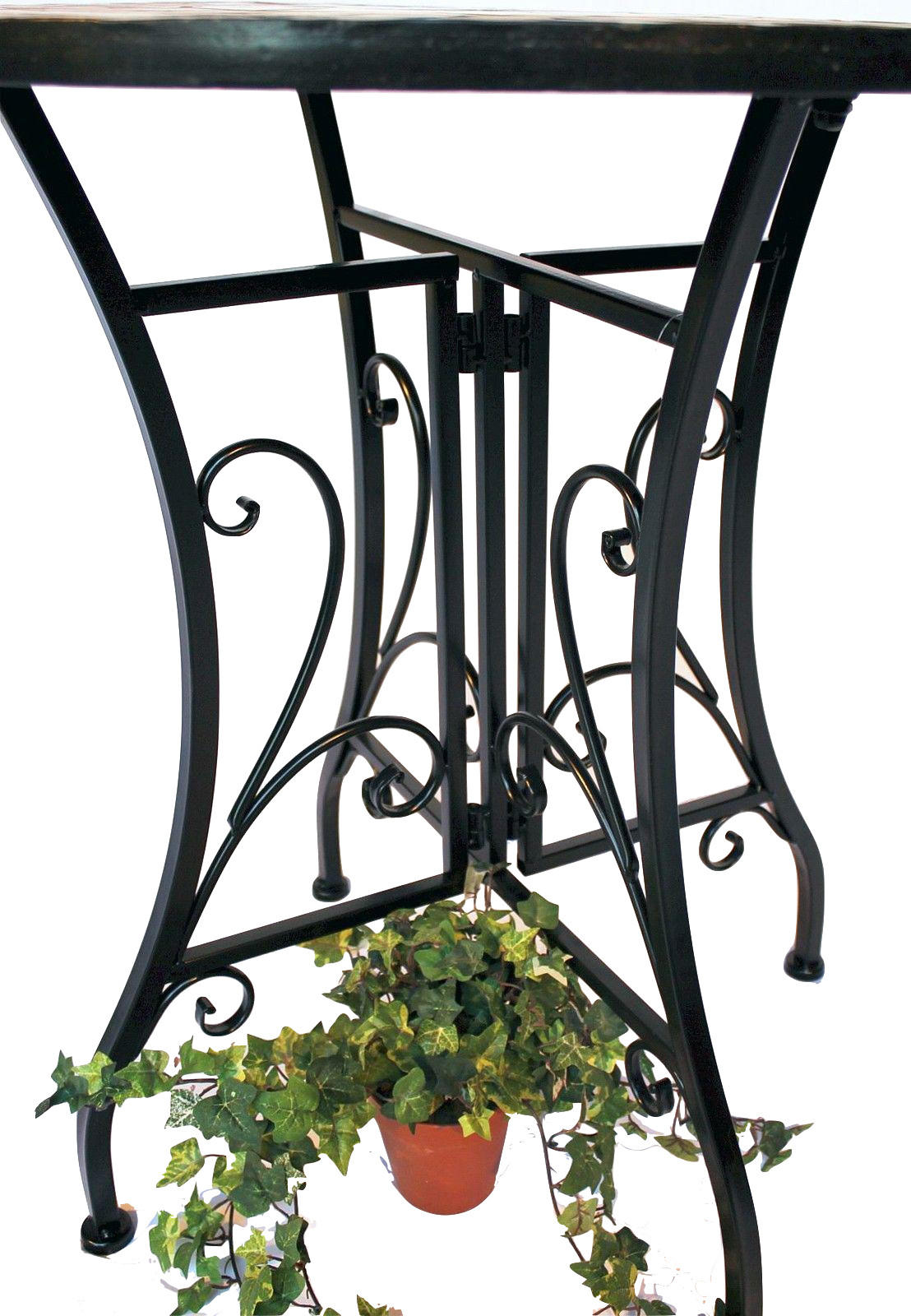 SITZGRUPPE 12001-2 Gartentisch + 2 Stk. Gartenstuhl aus Metall Mosaik - Schwarz, Metall - DanDiBo
