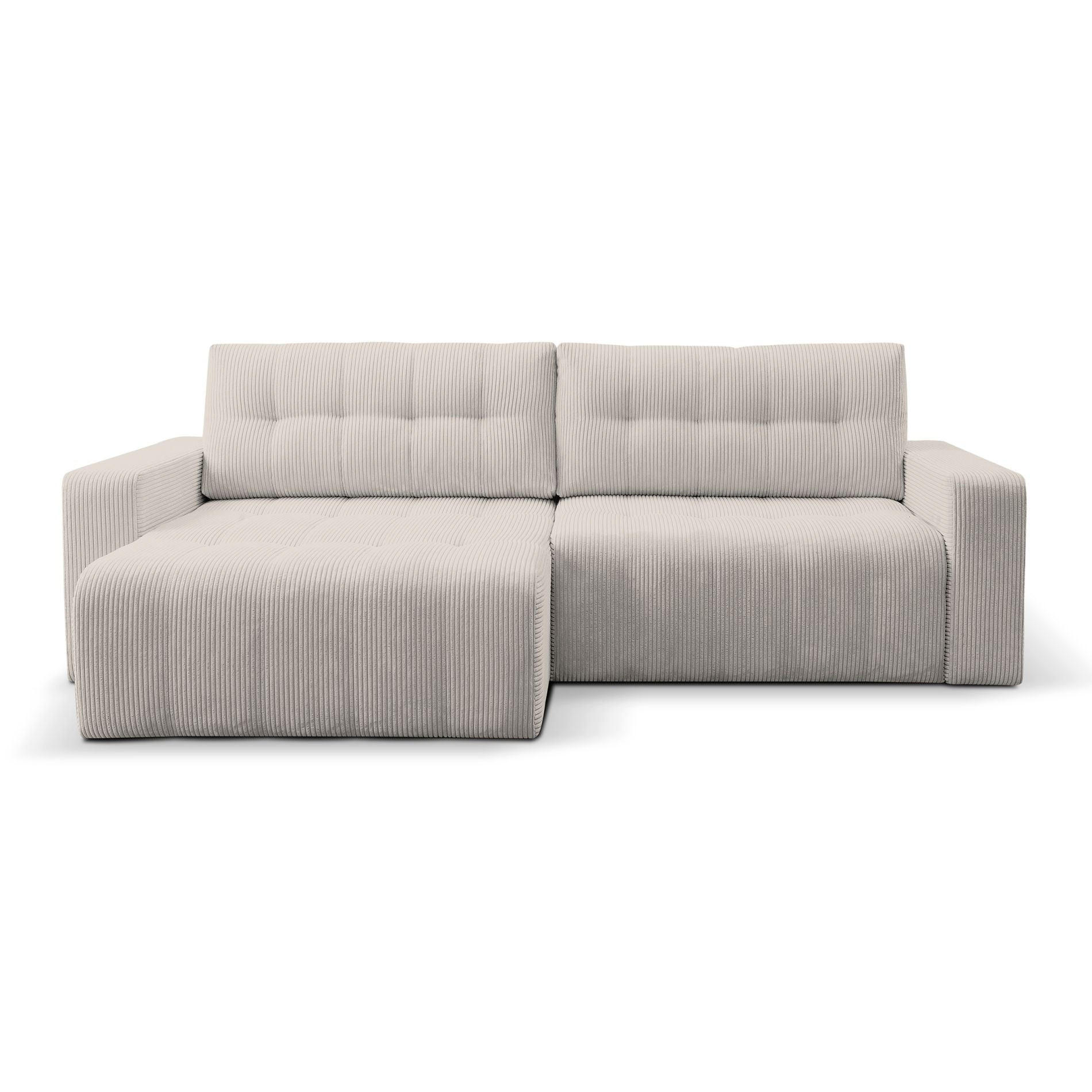 ECKSOFA Maillo Hellbeige Cord - Ecru/Schwarz, Kunststoff/Textil (245/143cm) - Selsey