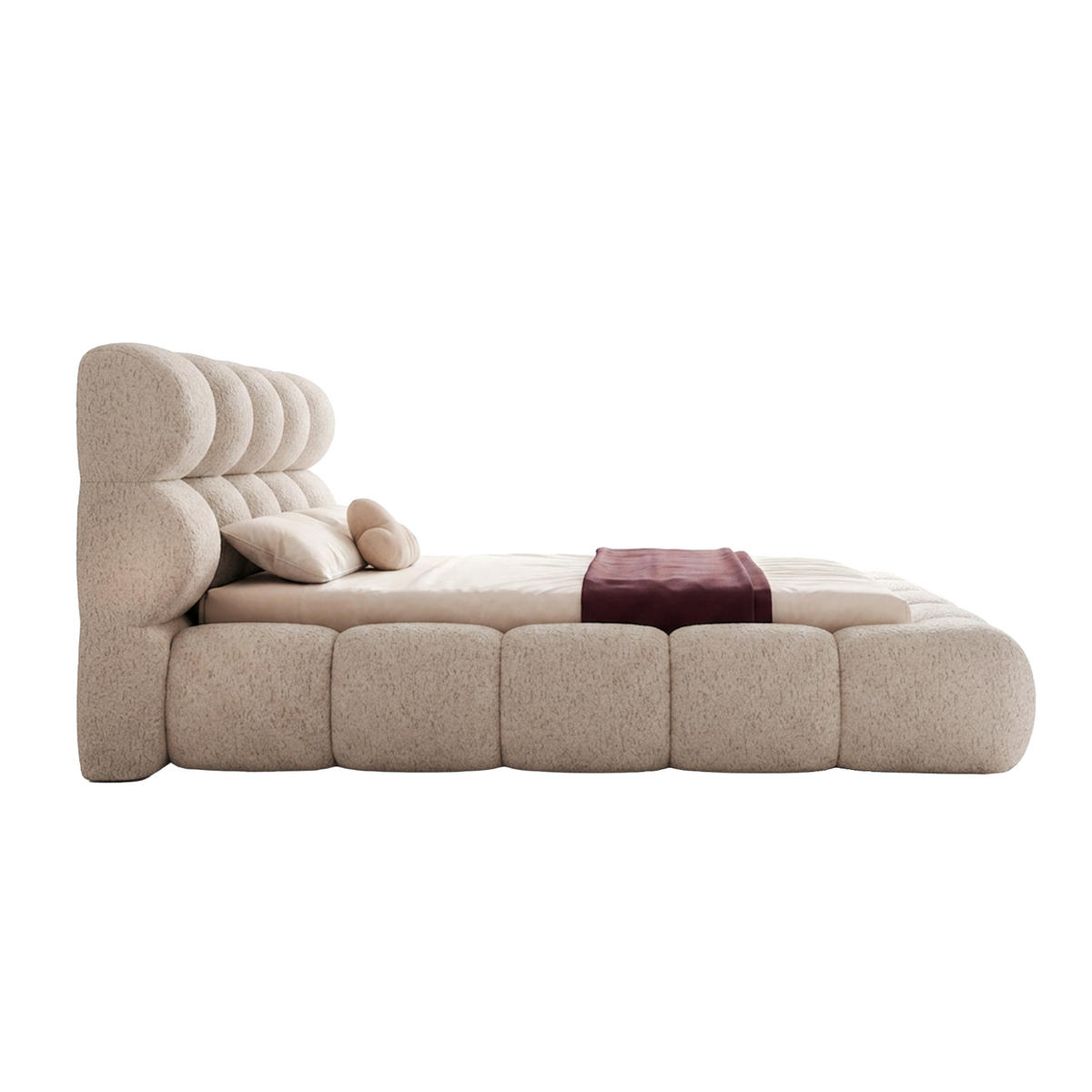 POLSTERBETT FERAGU 200x200 cm, Beige - Beige, Textil (200/200cm) - Fedve
