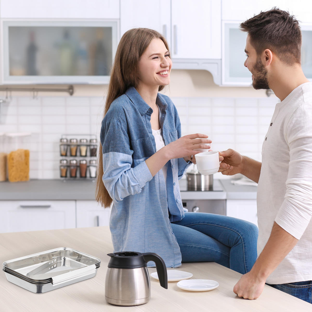 PANIERSTRASSE - Silberfarben, Metall (23/17/4cm) - Relaxdays