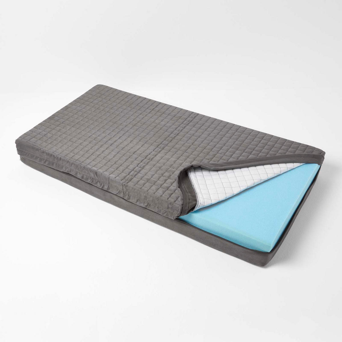 SITZKISSEN-BEZUG für Sofa-Auflage 100/50/10 cm, Velours - Grau, Textil (100/50/10cm) - Homescapes