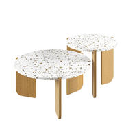 COUCHTISCH Set 2-tlg Zusammensetzbar Modern Balkon Wohnzimmer Beistelltisch - Braun, Holz (81/79/12cm) - FLIEKS