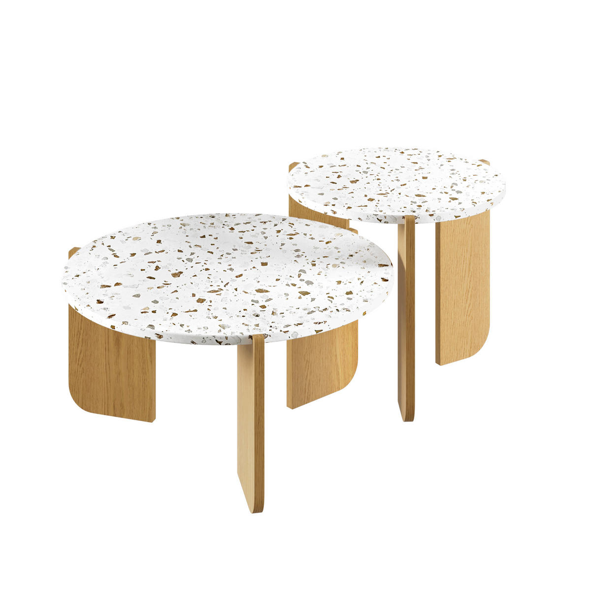 COUCHTISCH DE-082 Arta 2-tlg. Oak-coloured - Eichefarben, Holzwerkstoff (70/70/35cm) - ComfortXL